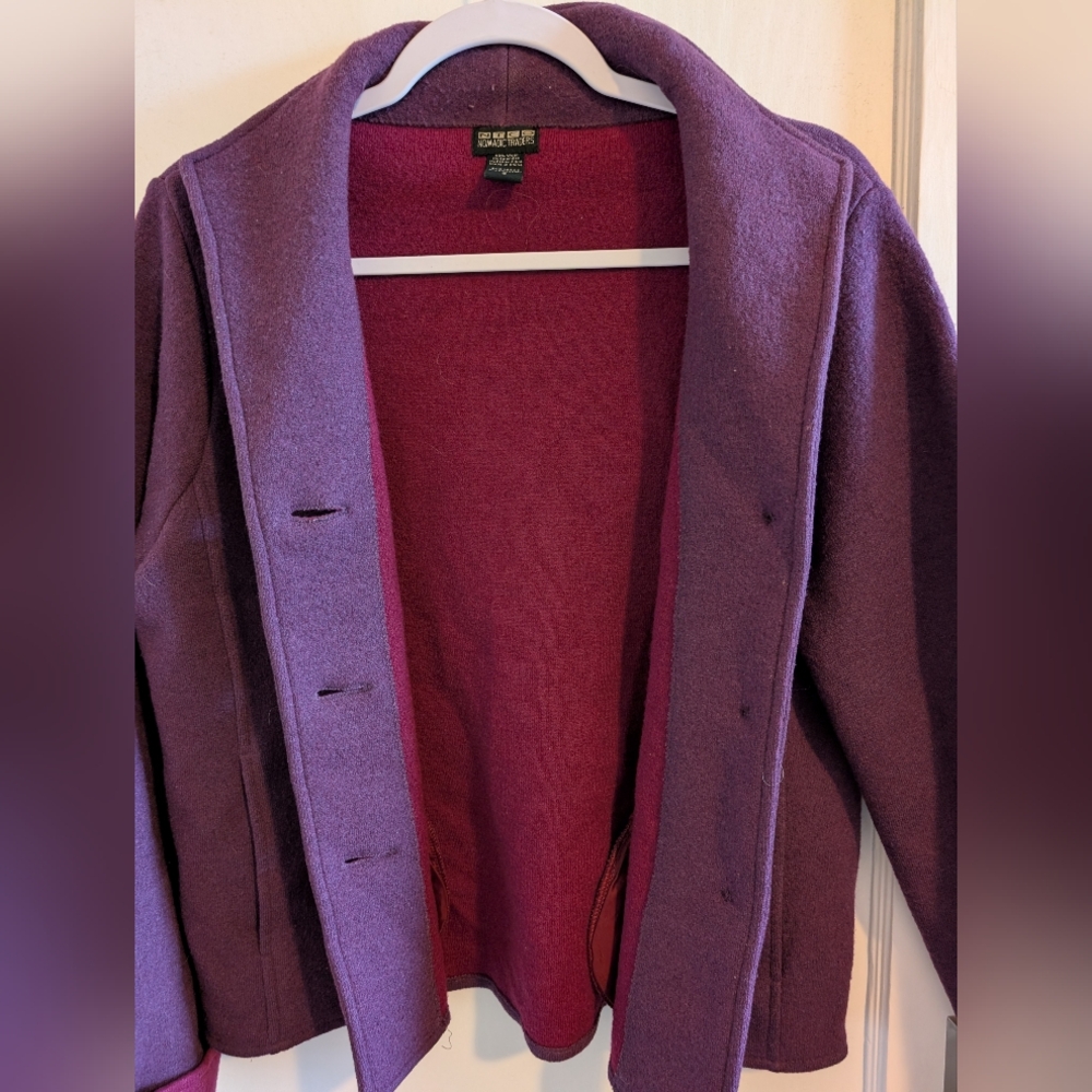 Nomadic Traders Women's Wool Button Front Purple … - image 10